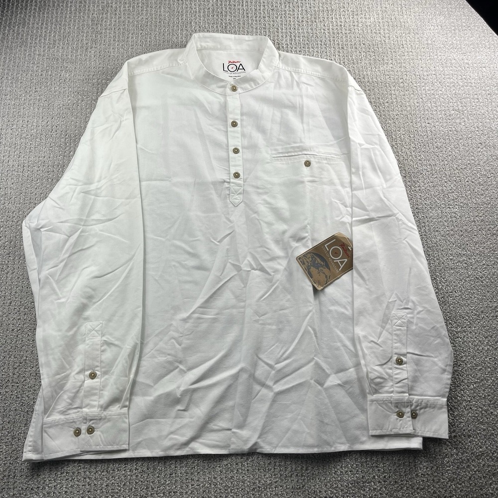 RailRiders Shirt Mens XXL LOA White Henley Long Sleeve Hiking Outdoors NWT